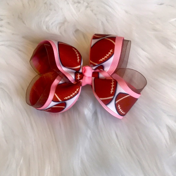 COPY - Cute football leg warmers plus 2 korker bows plus 1 larger football bow - Picture 3 of 3